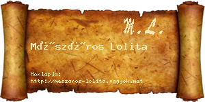 Mészáros Lolita névjegykártya